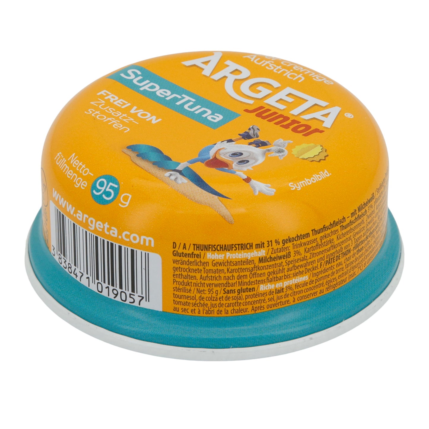Junior SuperTuna Argeta | Tonijnspread | Romig, zonder toevoegingen, voor kinderen | 95 g