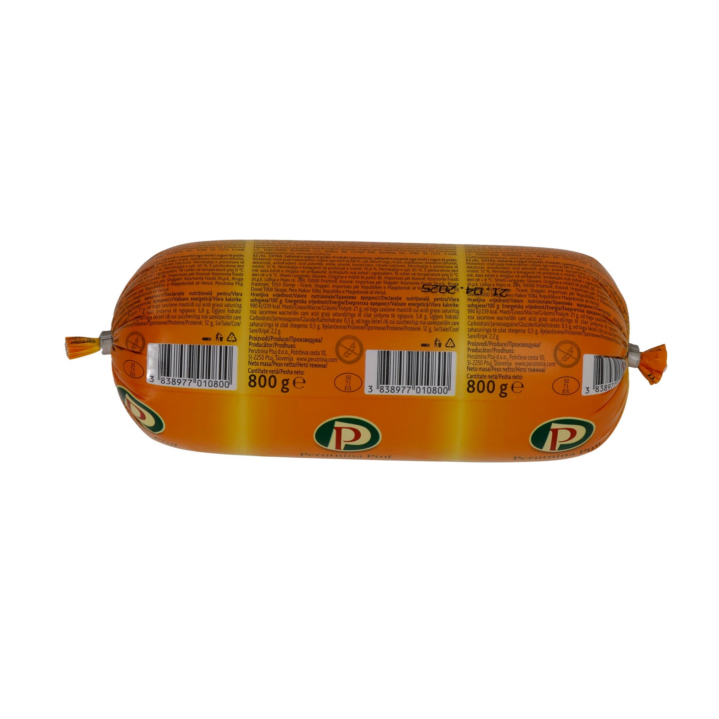 Extra Wurst Perutnina Ptuj | Wurstel di pollame | Succoso, versatile | 800 g