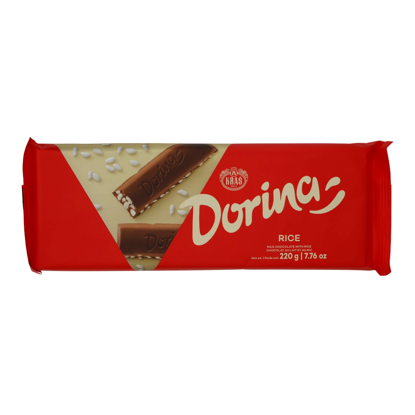Melkchocolade Kraš Dorina | Rijstchocolade | met gepofte rijst | 220 g
