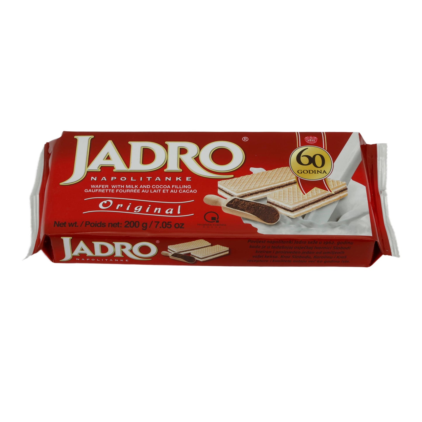 Waffeln Jadro | Napolitanke | mit Milch- & Kakaocreme | 200 g