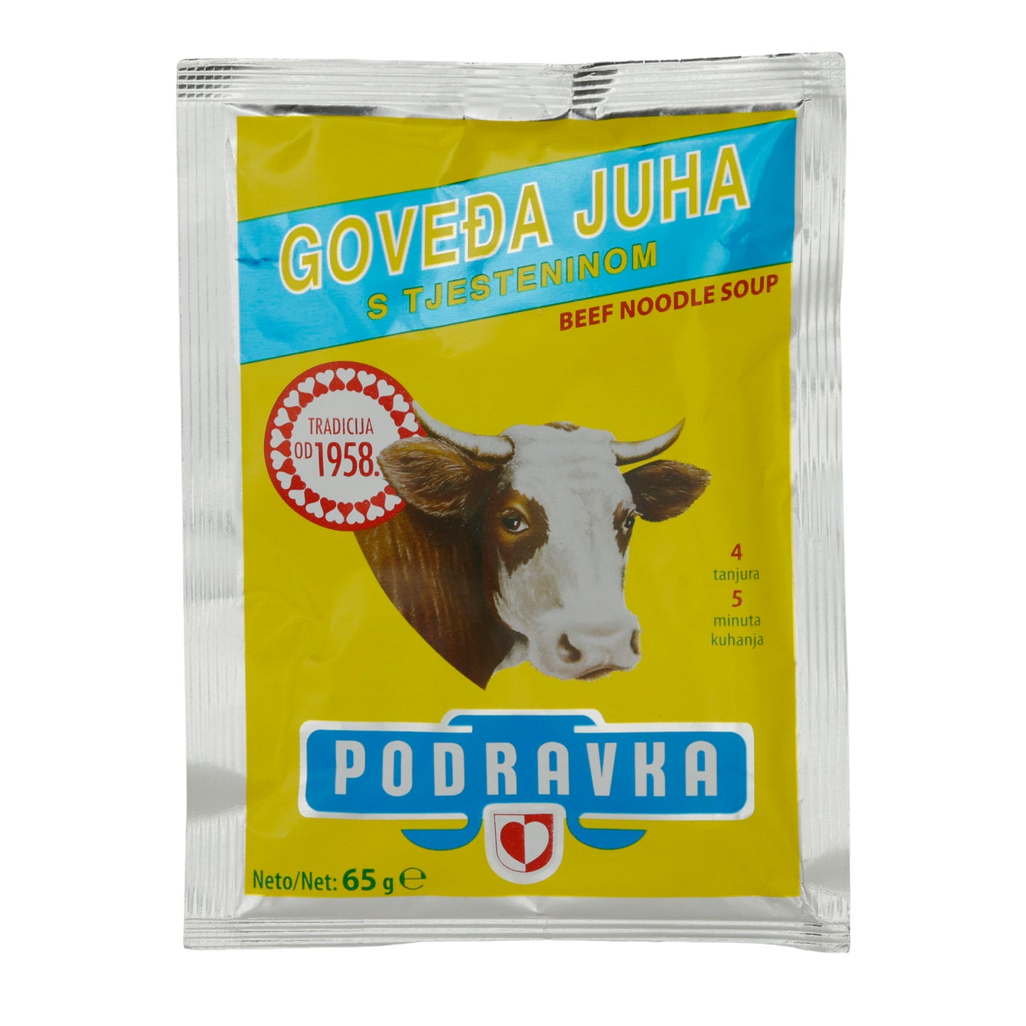 Rindfleischsuppe Podravka | Erişteli Çorba | Güçlü, lezzetli | 65 g