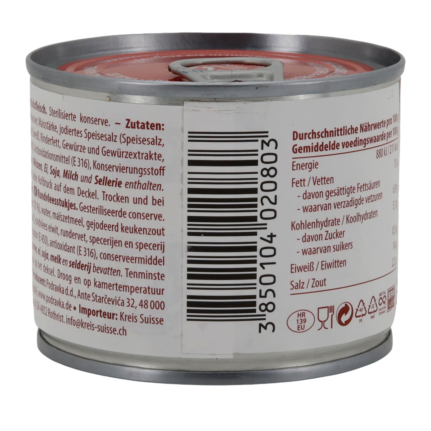 Runderontbijtvlees Podravka | Vlees | Gerookt runderontbijtvlees | 200 g