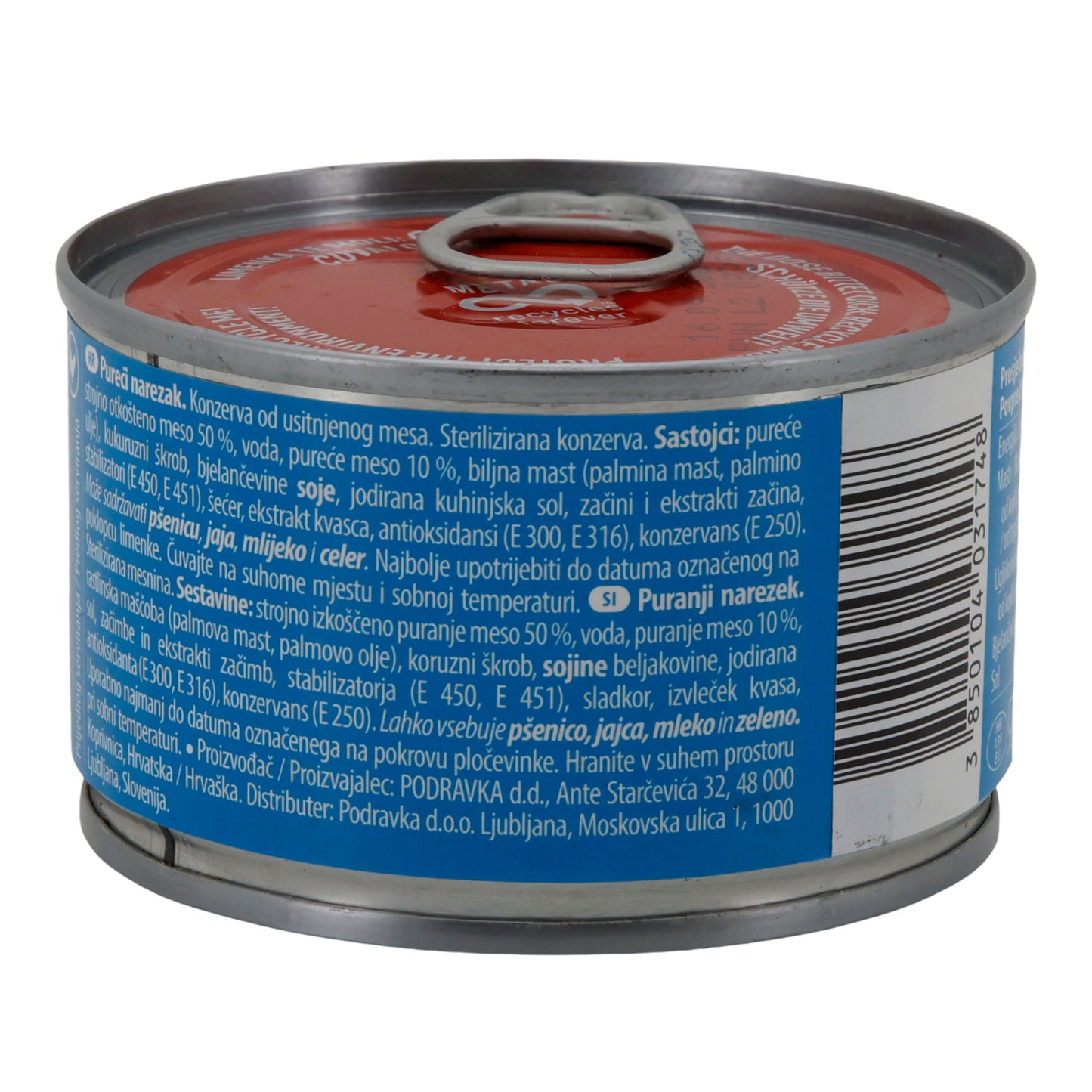 Carne in scatola Podravka affettato di tacchino | Carne in scatola | Saporito e speziato, versatile | 150 g