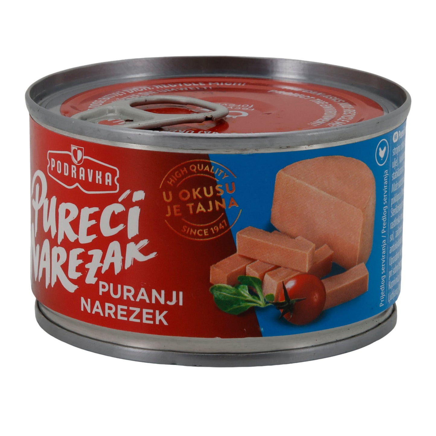 Carne in scatola Podravka affettato di tacchino | Carne in scatola | Saporito e speziato, versatile | 150 g