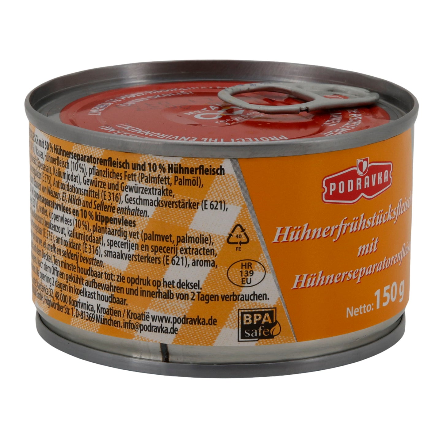 Podravka gevogelteconserven kipontbijtvlees | Conserve | Zacht met soja-eiwit | 150 g