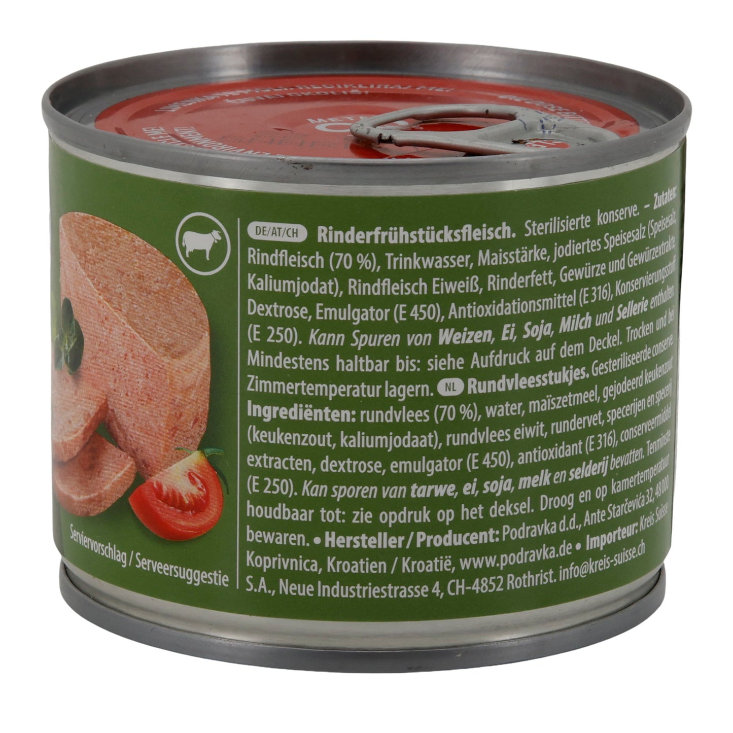 Runderconserven Podravka Runderontbijtvlees Halal | Conserve | Hoogwaardig | 200 g