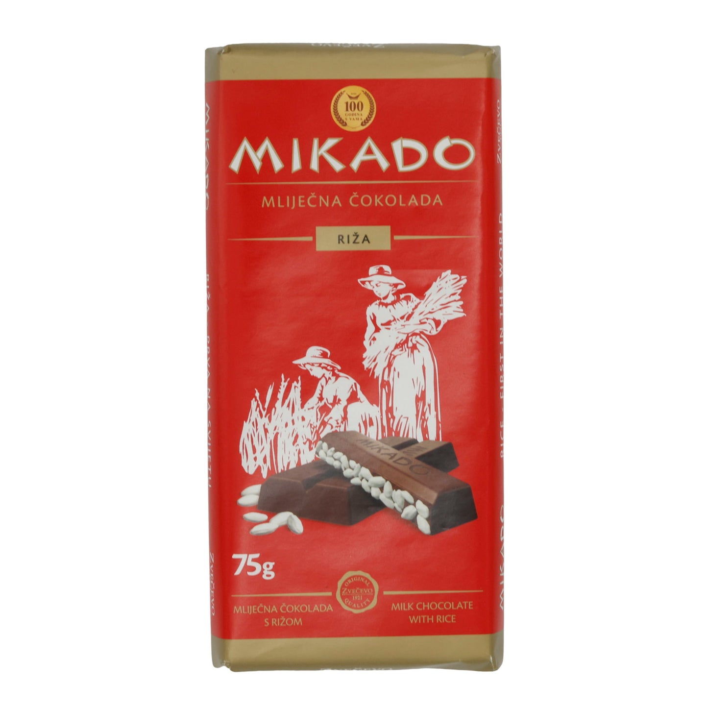 Cioccolato al latte Mikado | Con riso | Croccante | 75 g