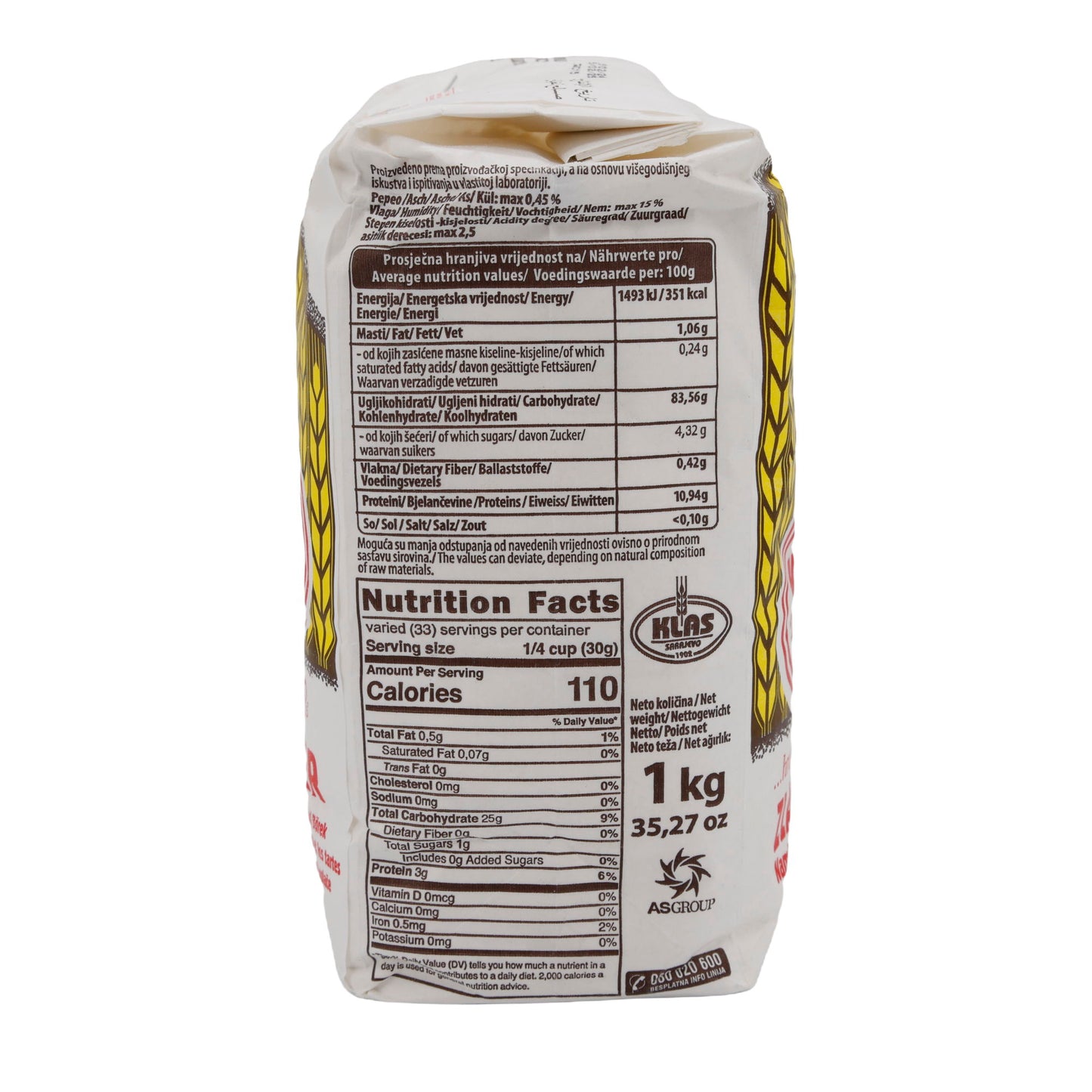 Weizenmehl Klas Zlatni Puder | Mehl | Für Kuchen & Börek | 1kg