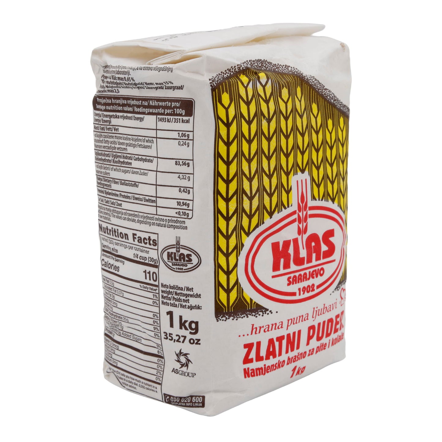 Weizenmehl Klas Zlatni Puder | Mehl | Für Kuchen & Börek | 1kg