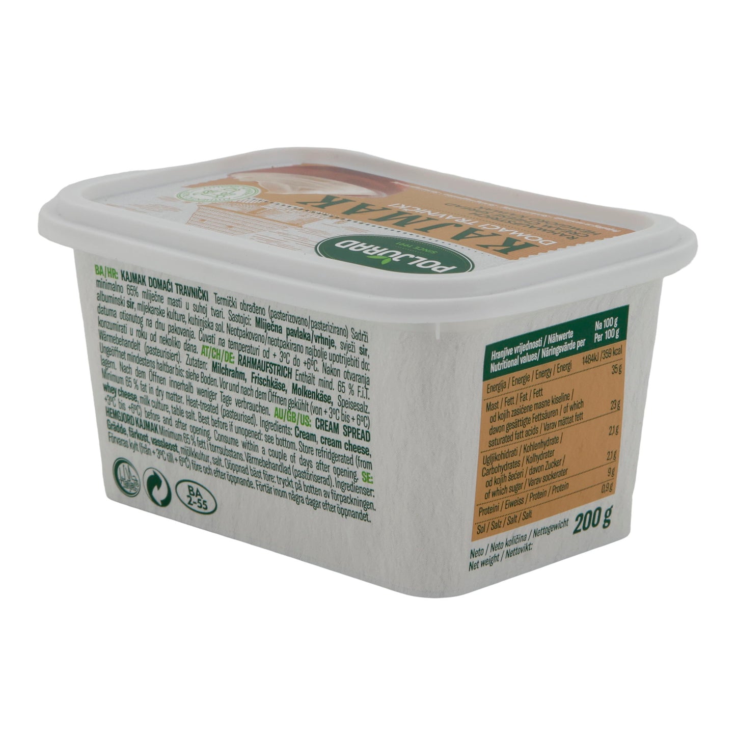 Crema di panna Kajmak Domaći Travnički | Tradizionale | Dalla Bosnia | 200 g