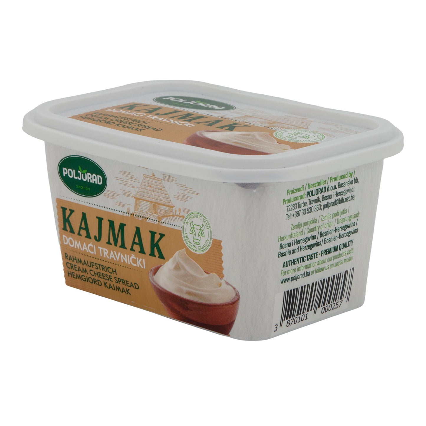 Rahmaufstrich Kajmak Domaći Travnički | Traditionell | Aus Bosnien | 200 g POLJORAD