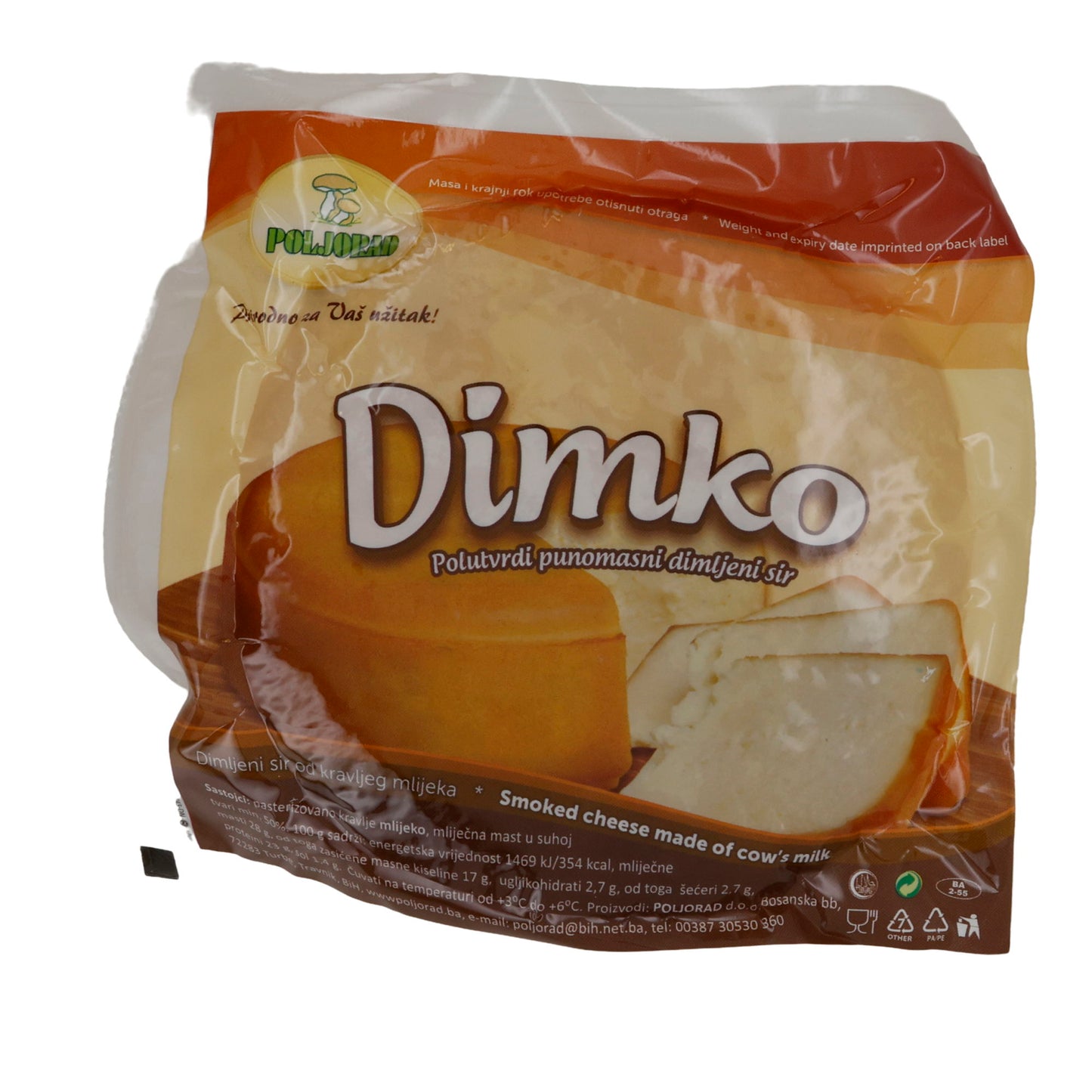 Formaggio Dimko formaggio affumicato | Semiduro | Gusto delicato di fumo | 400 g