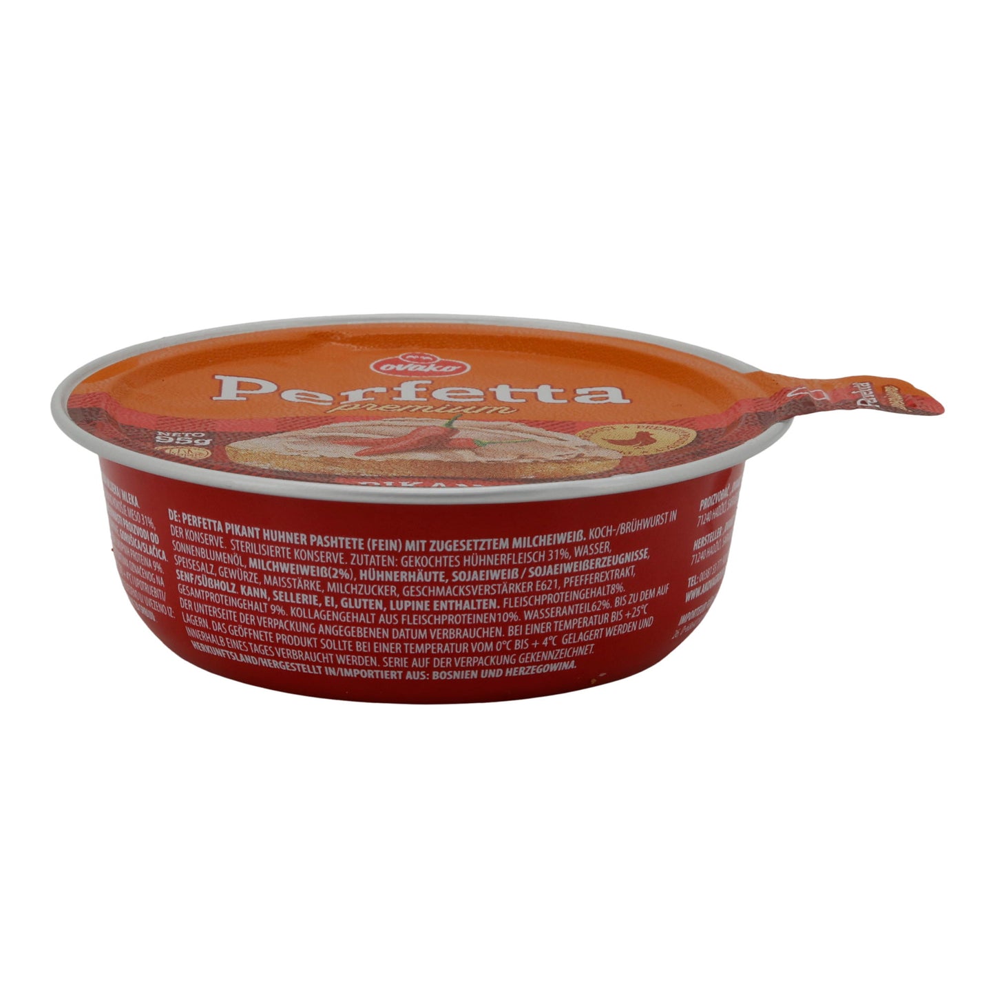 Pastete Perfetta | Paté di pollo premium piccante | Spalmabile, con carne di pollo | 95g