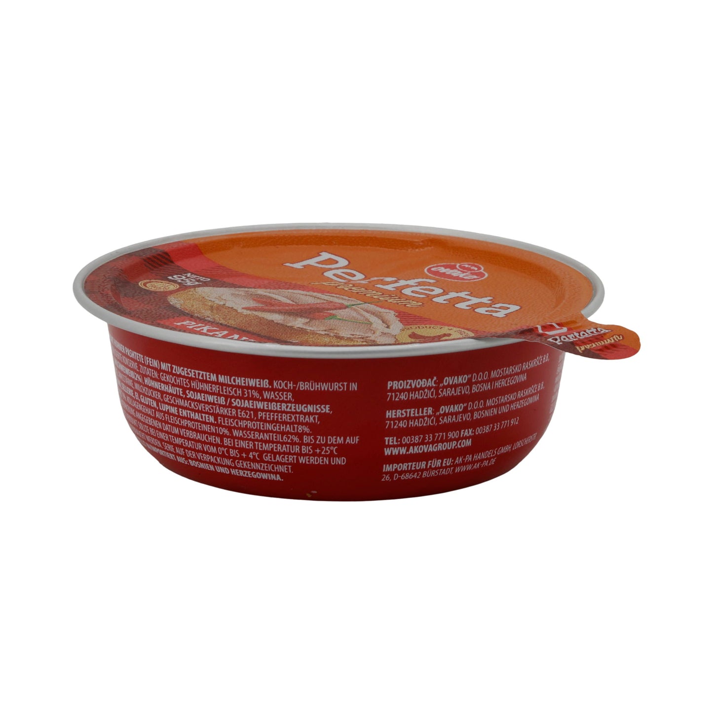 Pastete Perfetta | Paté di pollo premium piccante | Spalmabile, con carne di pollo | 95g
