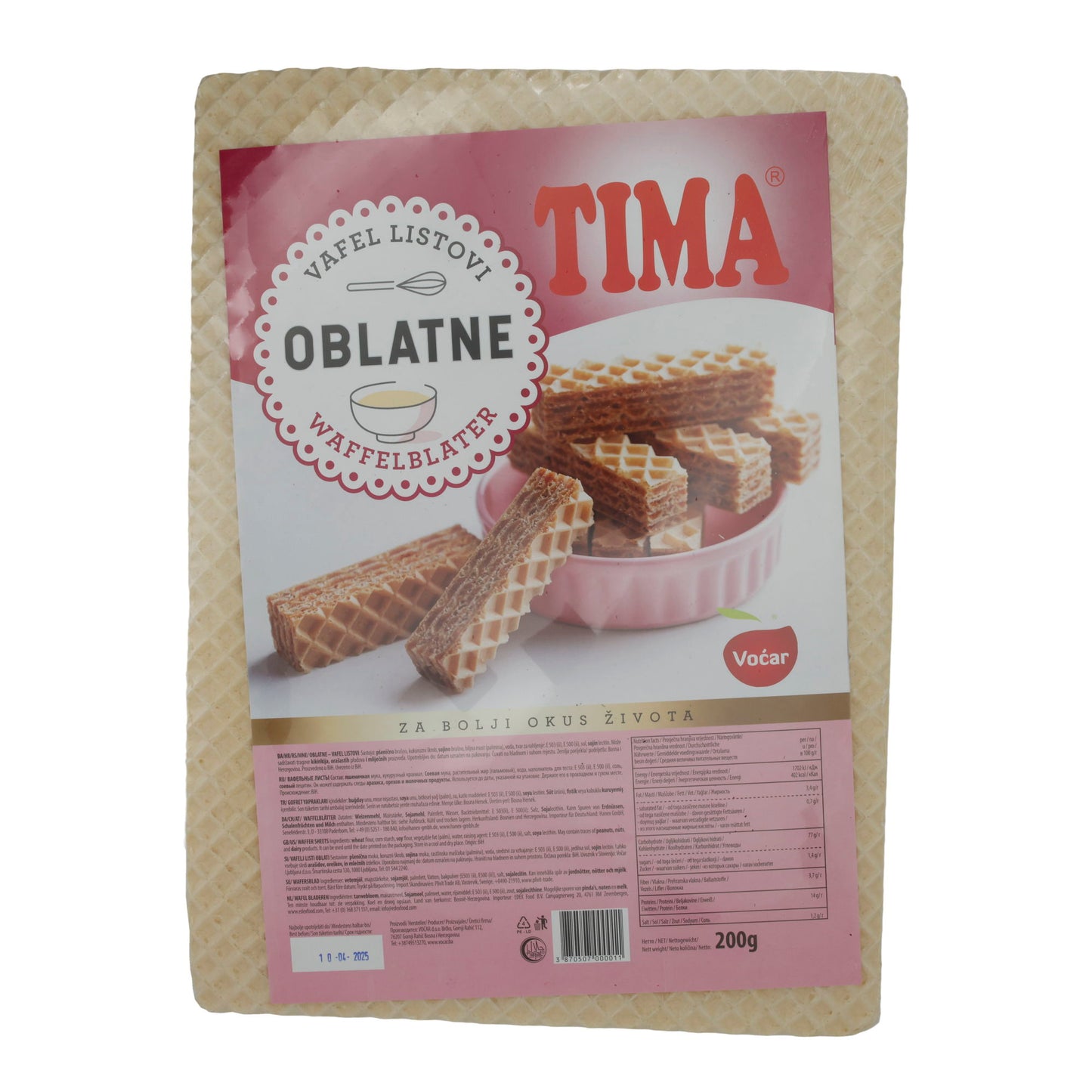 Waffelblätter Tima Oblatne | Waffel | perfekt für hausgemachte Waffeldesserts | 200 g