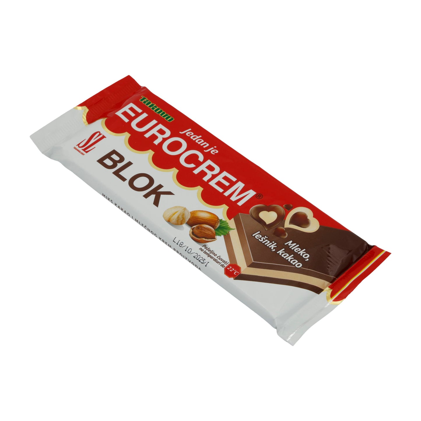 Creme Eurocrem | Blok | Haselnuss-Kakao-Creme in Schokoladenblock | 90 g