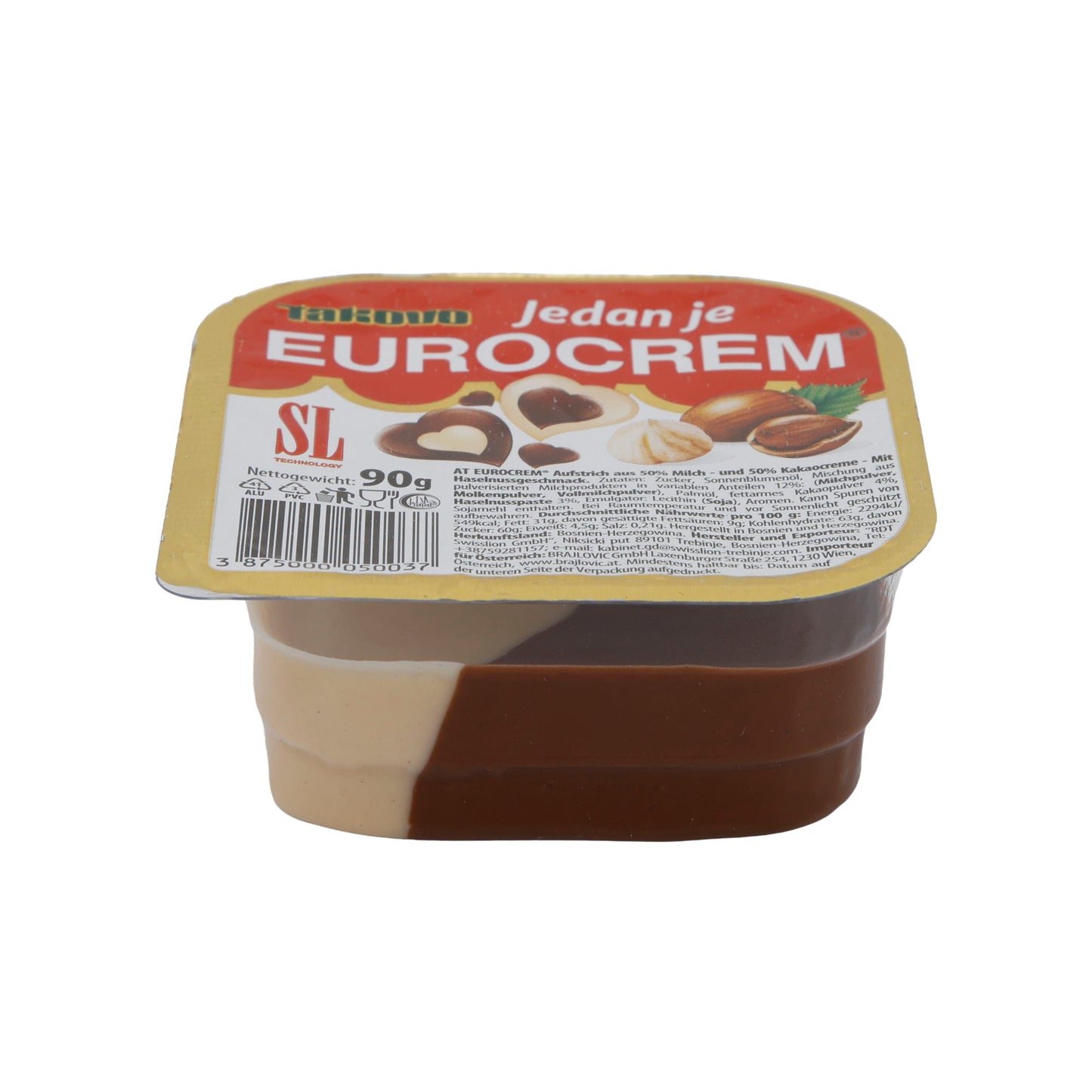 Creme Takovo | Eurocrem | Zweifarbige Milch- und Kakaocreme für den perfekten Genuss | 90 g