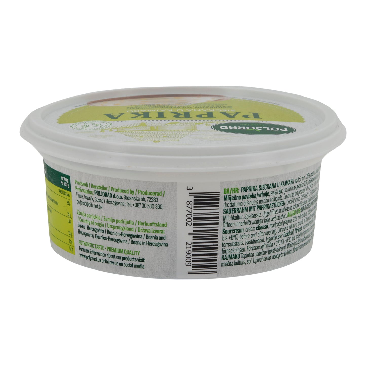 Sauerrahm Poljorad Paprika Sjeckana u Kajmaku | Sauerrahm | Con pezzi freschi di paprika | 280 g
