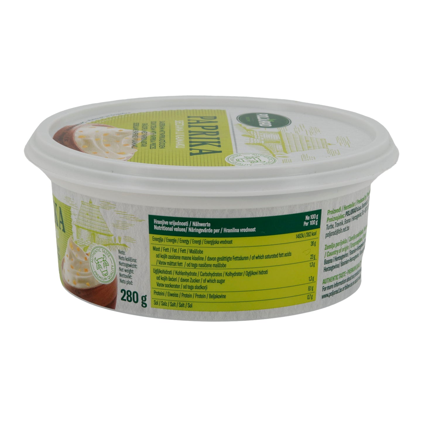 Sauerrahm Poljorad Paprika Sjeckana u Kajmaku | Sauerrahm | Con pezzi freschi di paprika | 280 g