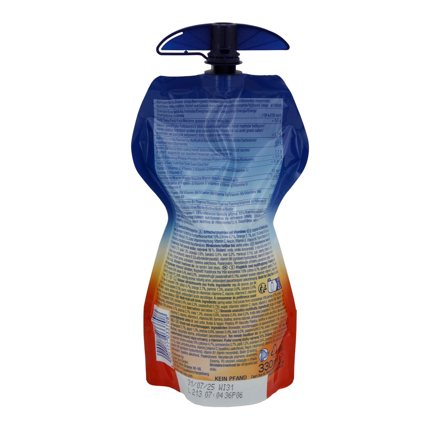 Multivitamin İçecek Capri-Sun | Meyveli Keyif | Çeşitli Vitamin Kaynaklarının Karışımıyla | 330 ml