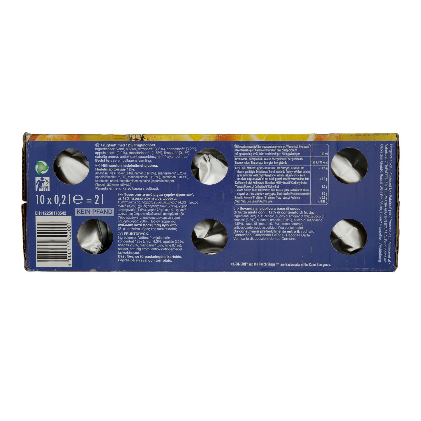 Fruchtsaft Capri-Sun | Safari Fruits | Fruchtsaftgetränk | 10 x 200 ml