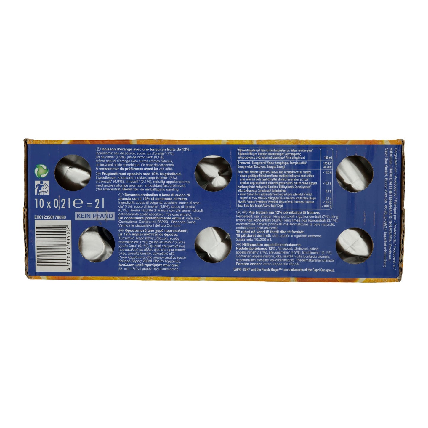Fruchtsaft Capri-Sun | Orange | Fruchtsaftgetränk | 10 x 200 ml CAPRI SUN