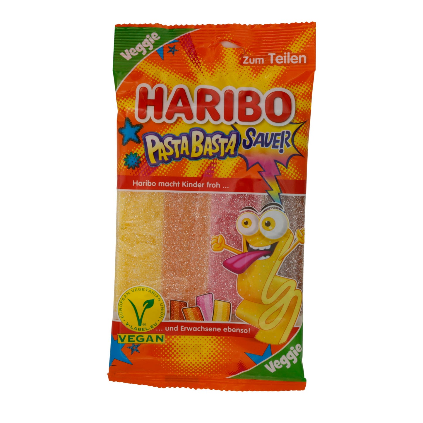 Gummibonbons Haribo | Pasta Basta Sauer | Fruchtig & sauer, verschiedene Geschmacksrichtungen | 160g