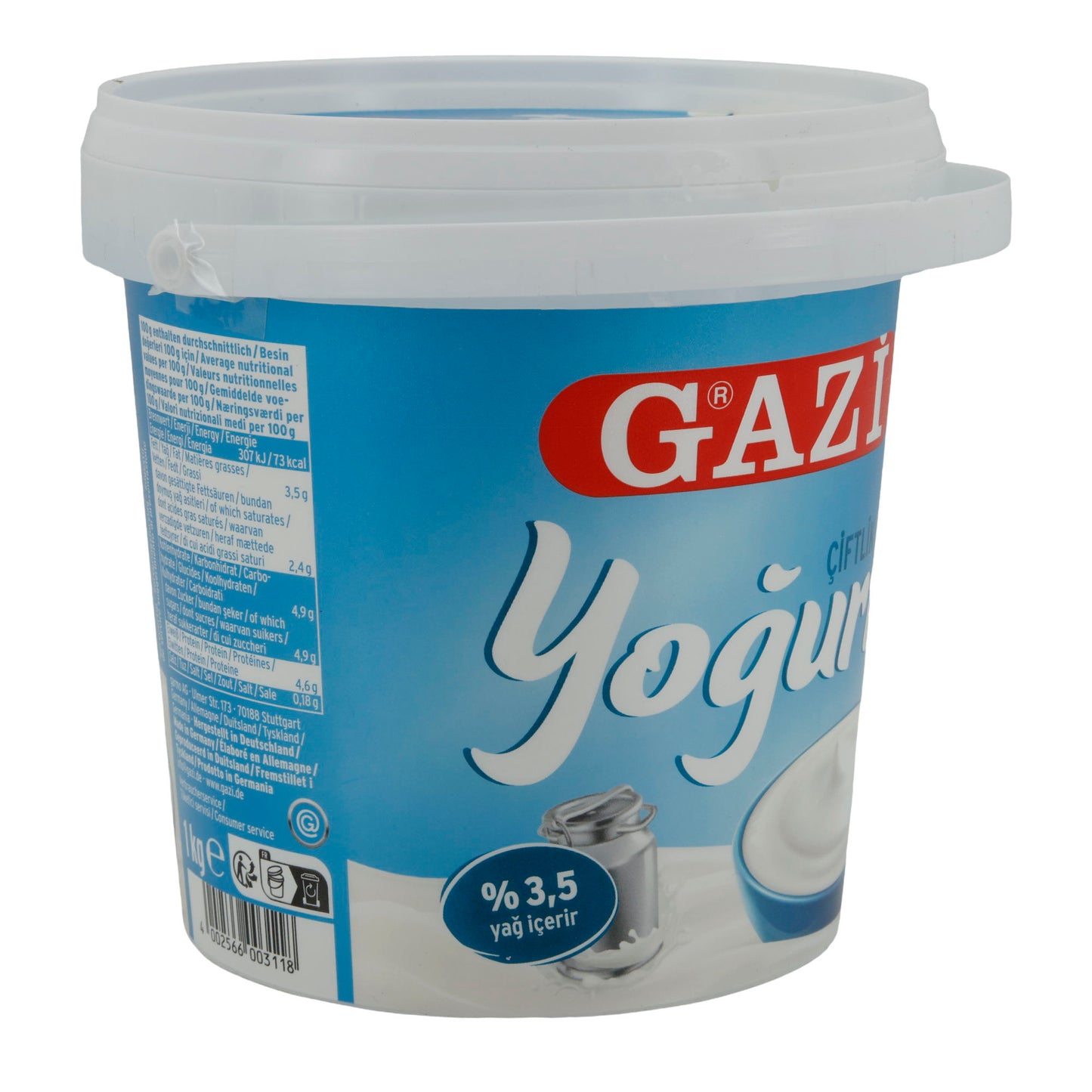 Naturyoğurt Gazi | Kremamsı Yoğurt | %3,5 Yağ | 1 kg