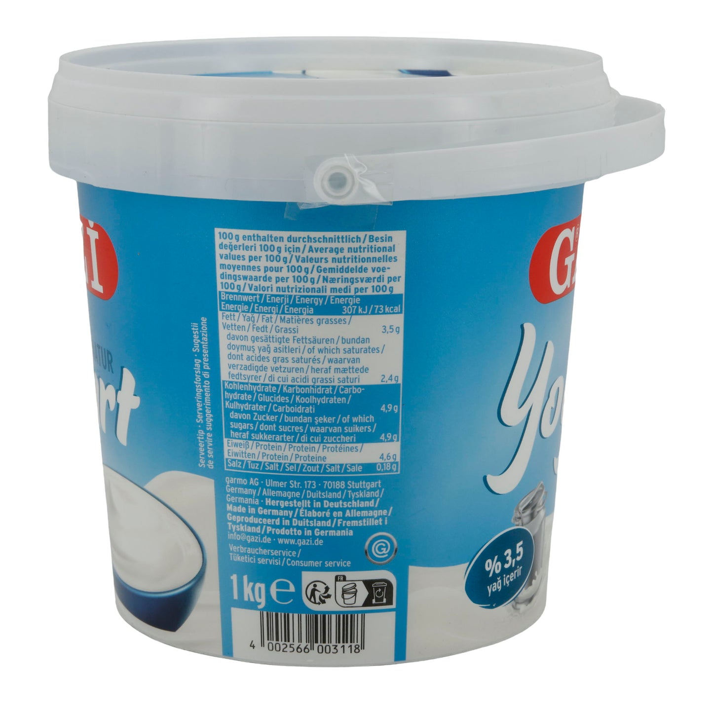 Naturyoğurt Gazi | Kremamsı Yoğurt | %3,5 Yağ | 1 kg