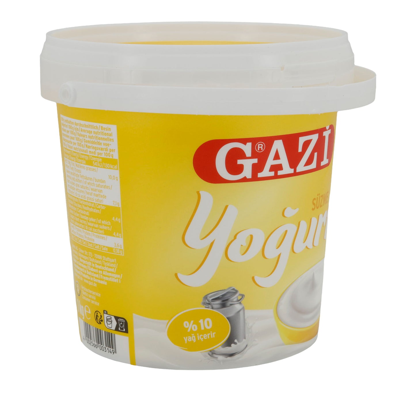 Yaourt Gazi Sahnejoghurt | Yaourt | Extra crémeux avec 10 % de matière grasse | 1 kg