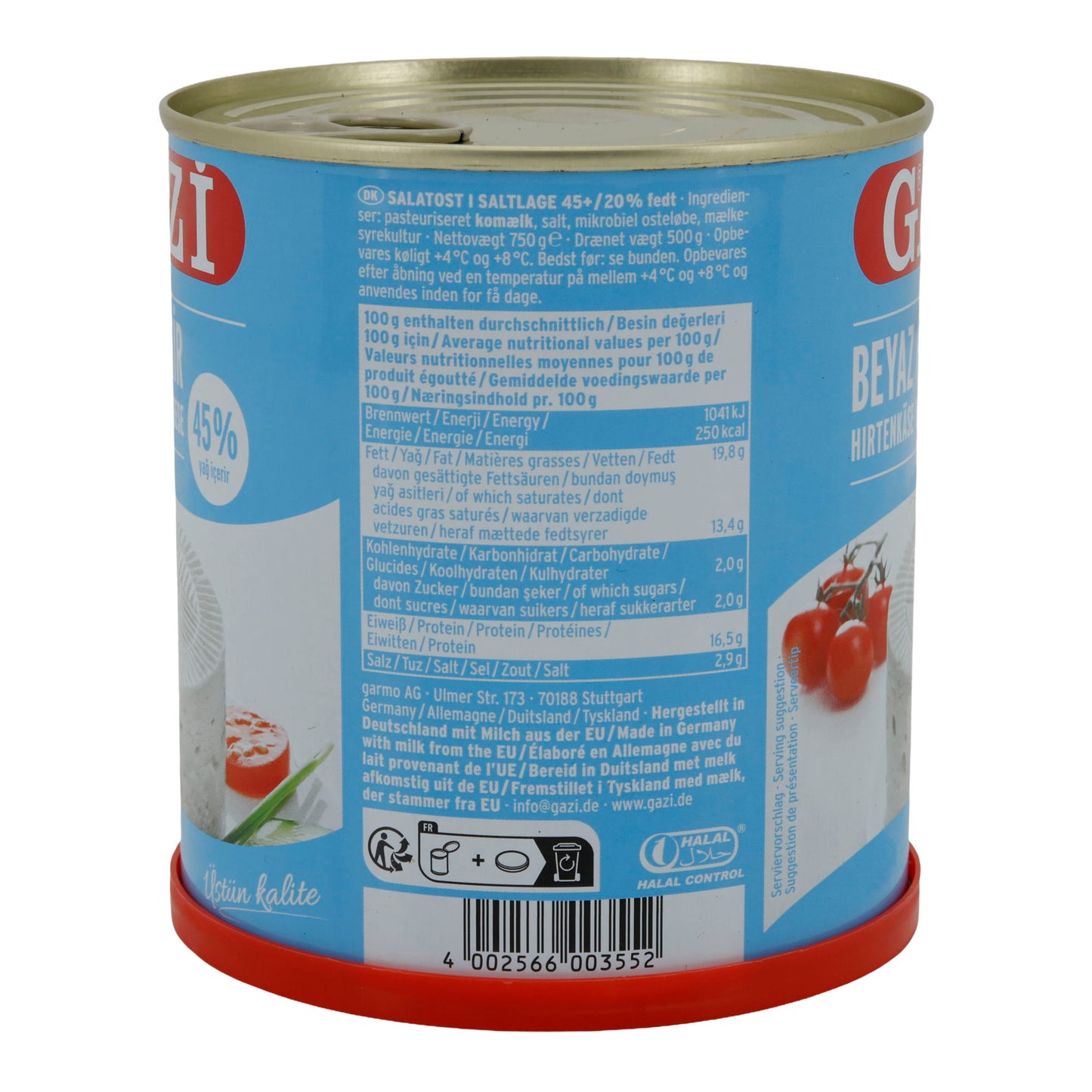 Hirtenkäse Gazi Beyaz Peynir | Hirtenkäse in pekel | 45% vet i. Tr. | 750 g