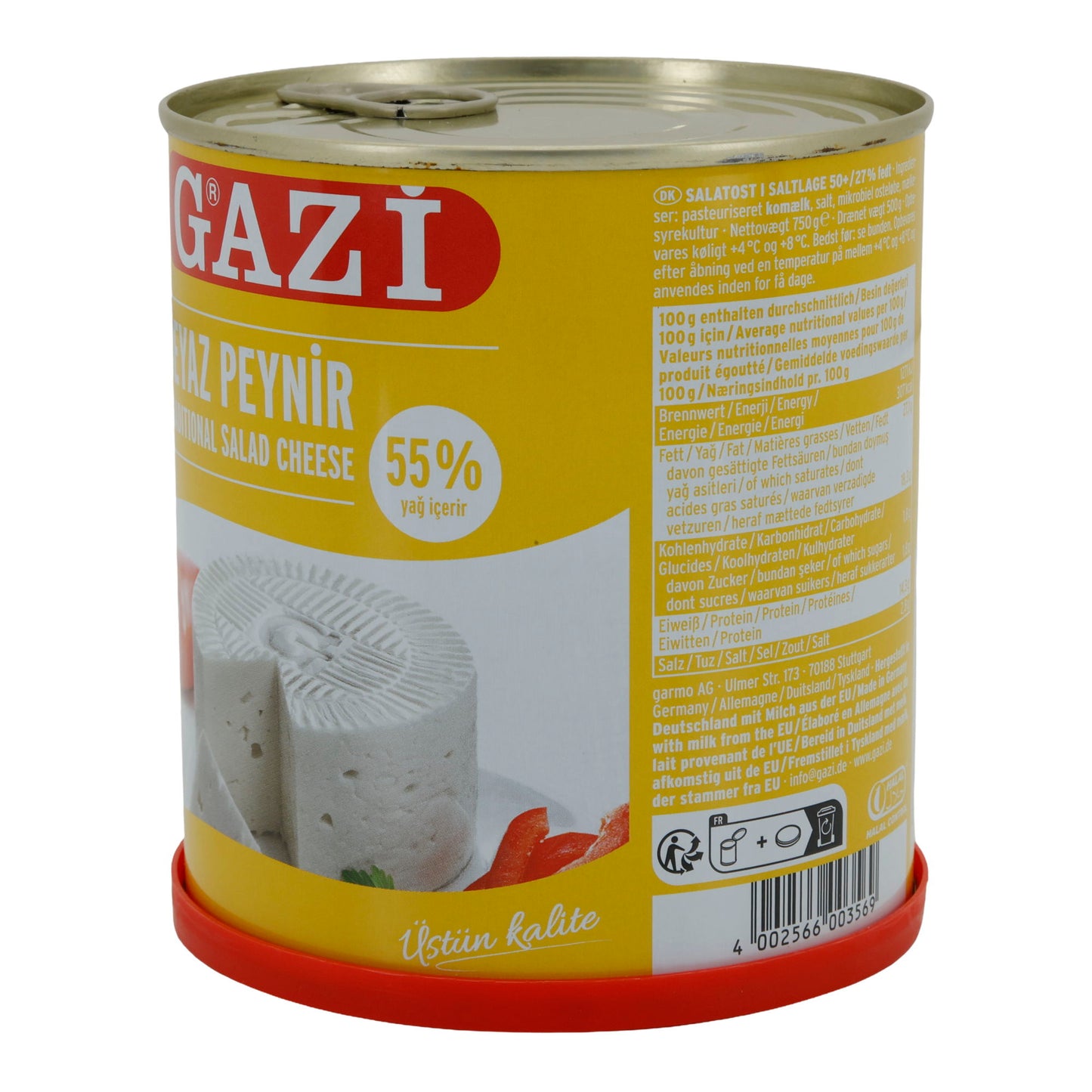Hirtenkäse Gazi Beyaz Peynir | Kaas | Traditionele Hirtenkäse met 55% vet i. Tr. in pekel | 750 g