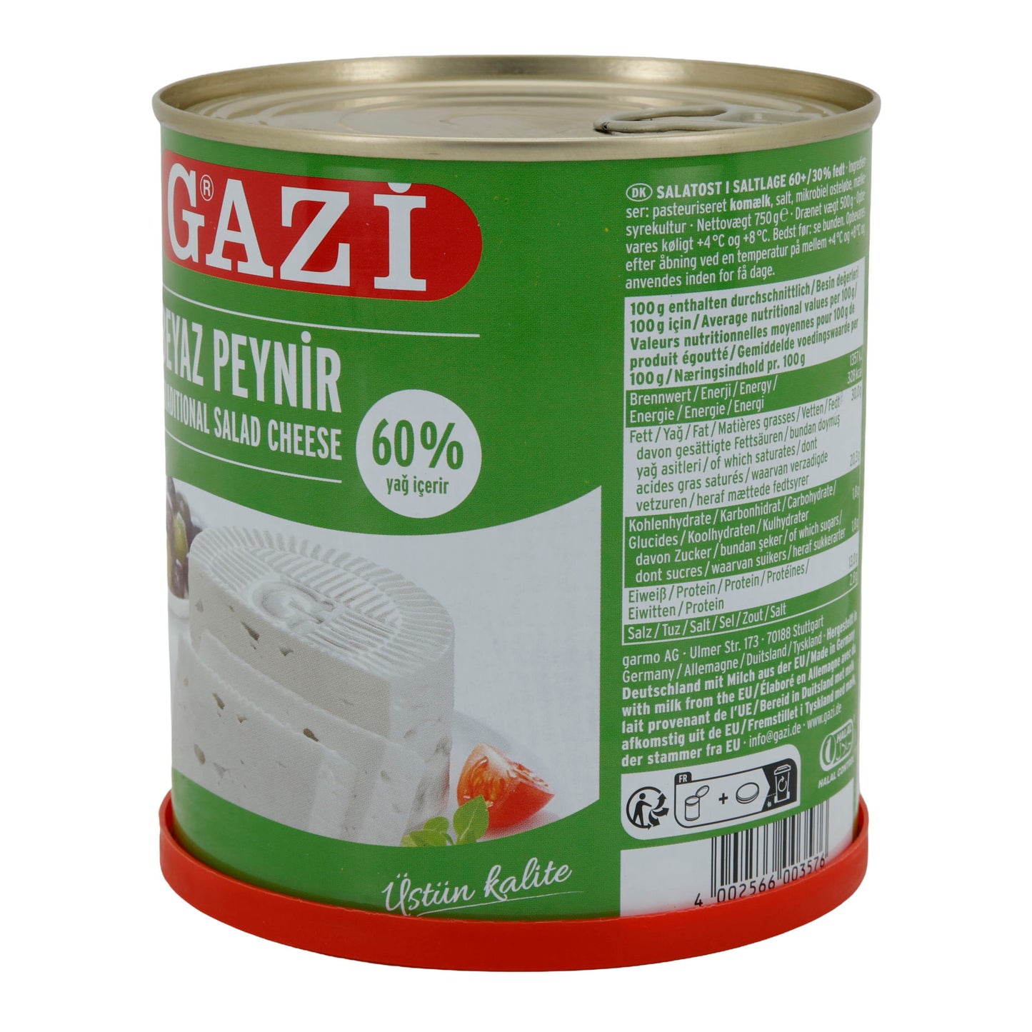 Hirtenkäse Gazi Beyaz Peynir | Traditioneel | 60% vet i. Tr. in pekel | 750 g