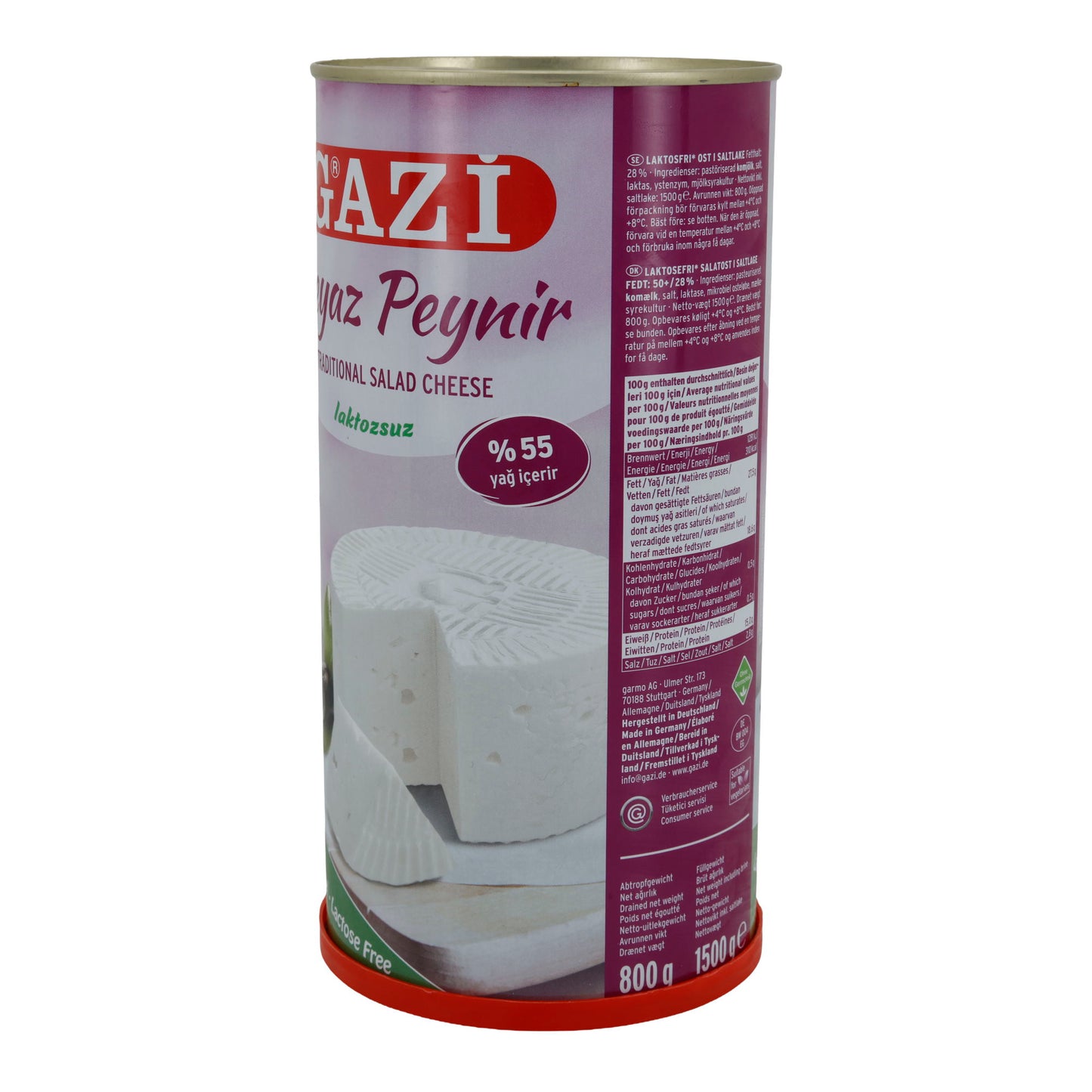 Hirtenkäse Gazi Beyaz Peynir Lactosevrij | Traditioneel | 55% vet i. Tr. in pekel | 1500 g