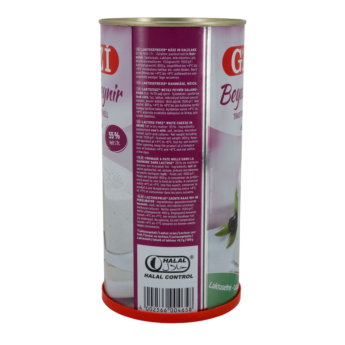 Hirtenkäse Gazi Beyaz Peynir Lactosevrij | Traditioneel | 55% vet i. Tr. in pekel | 1500 g