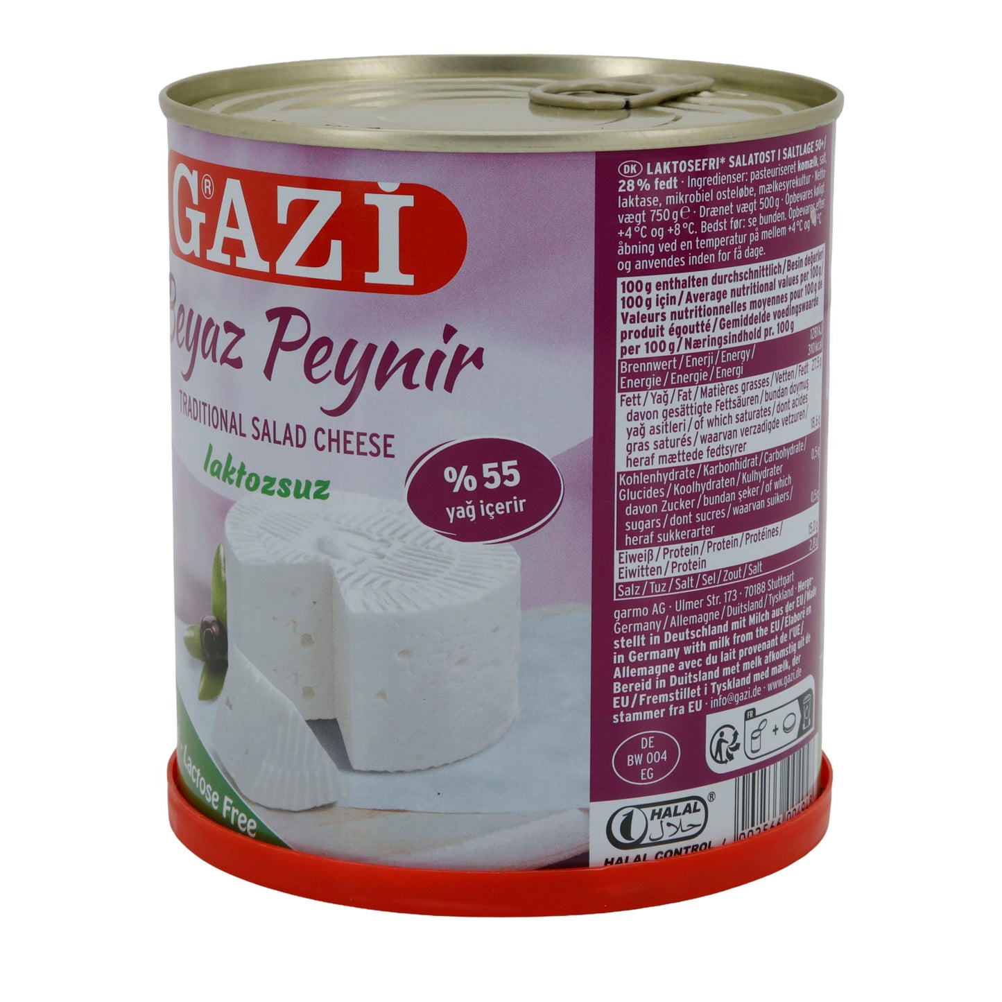 Hirtenkäse Gazi Beyaz Peynir Lactosevrij | Hirtenkäse in pekel | Traditioneel, lactosevrij, 55% vet i. Tr. | 750 g