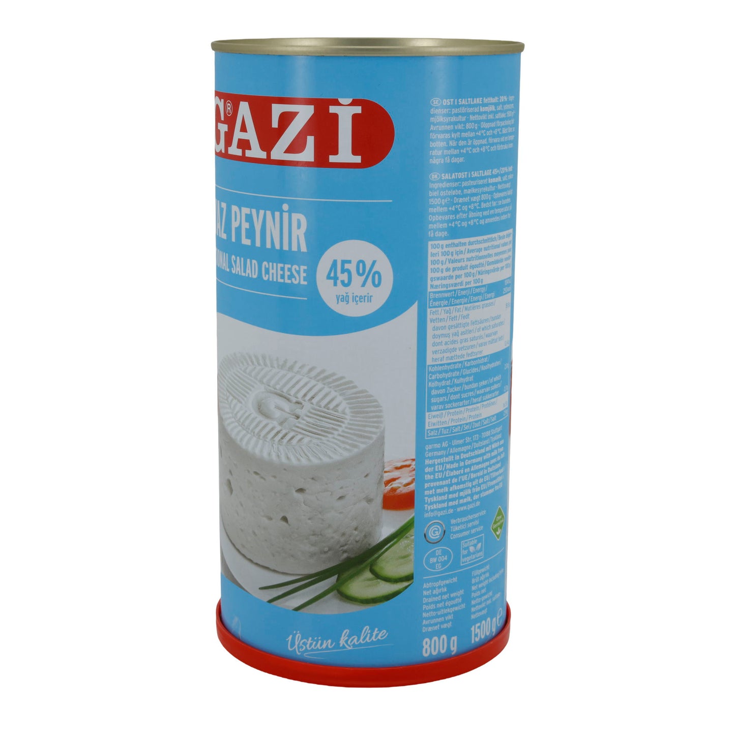 Hirtenkäse Gazi Beyaz Peynir | Hirtenkäse in pekel | 45% vet i. Tr. | 1500 g
