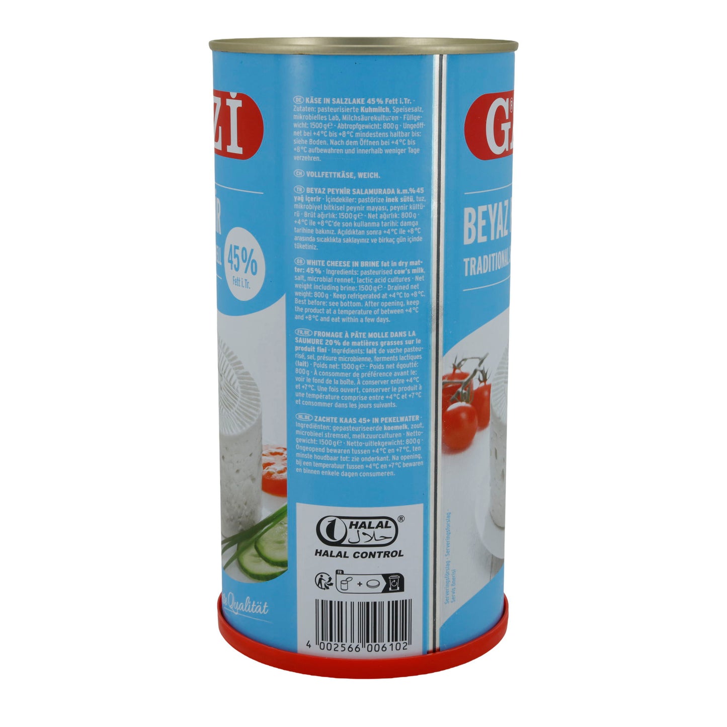 Hirtenkäse Gazi Beyaz Peynir | Hirtenkäse in pekel | 45% vet i. Tr. | 1500 g