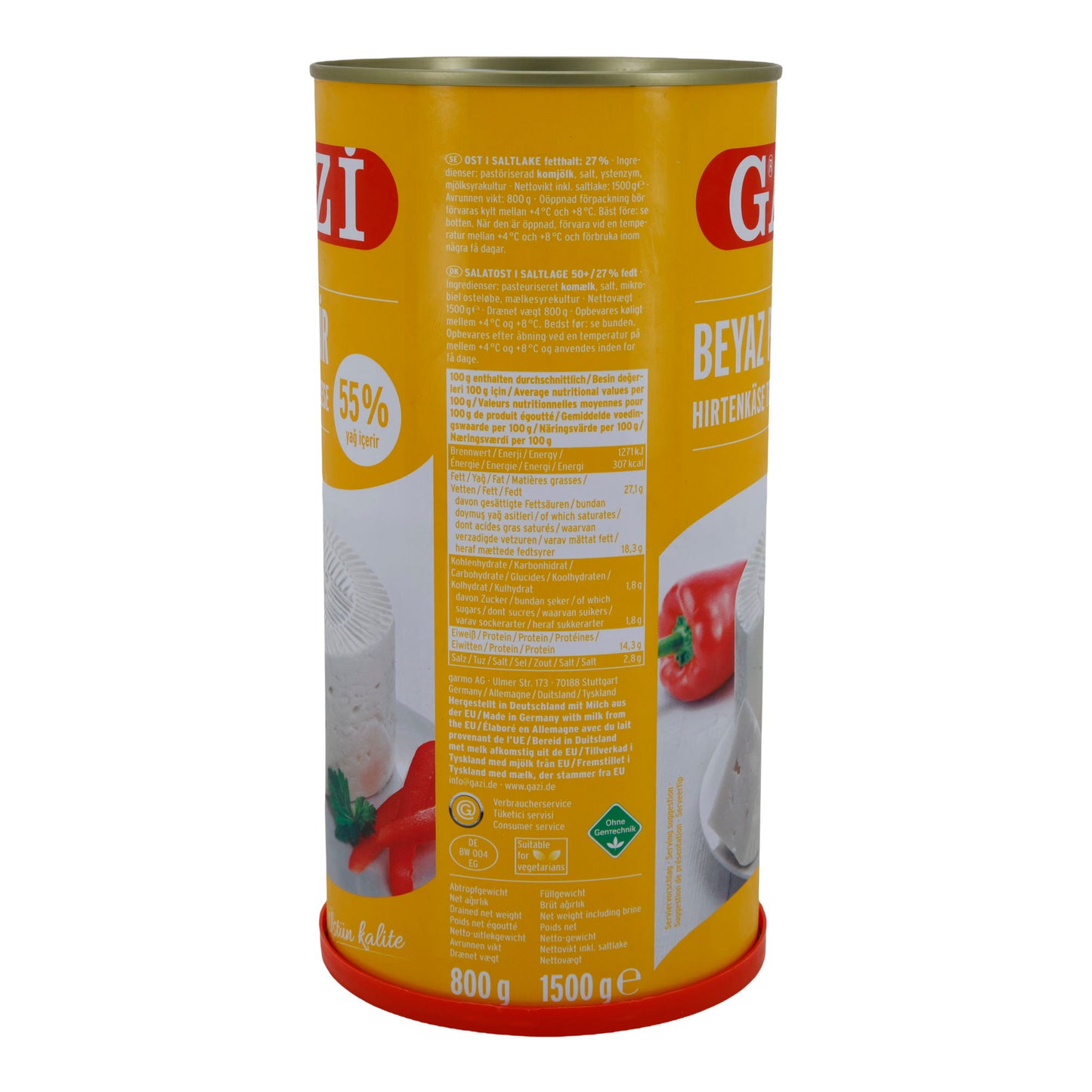 Hirtenkäse Gazi Beyaz Peynir | Traditioneel | 55 % vet i. Tr. in pekeloplossing | 1500 g