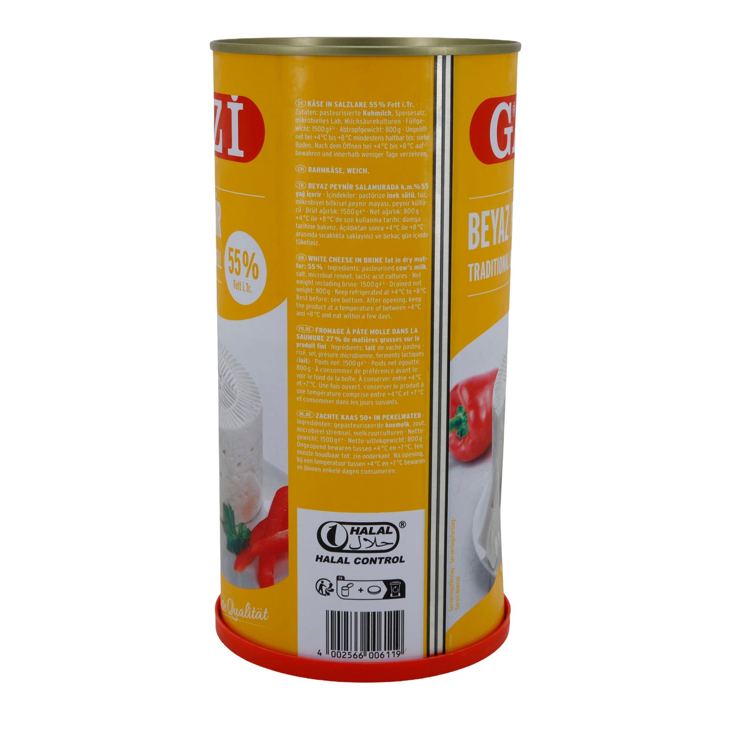 Hirtenkäse Gazi Beyaz Peynir | Traditioneel | 55 % vet i. Tr. in pekeloplossing | 1500 g