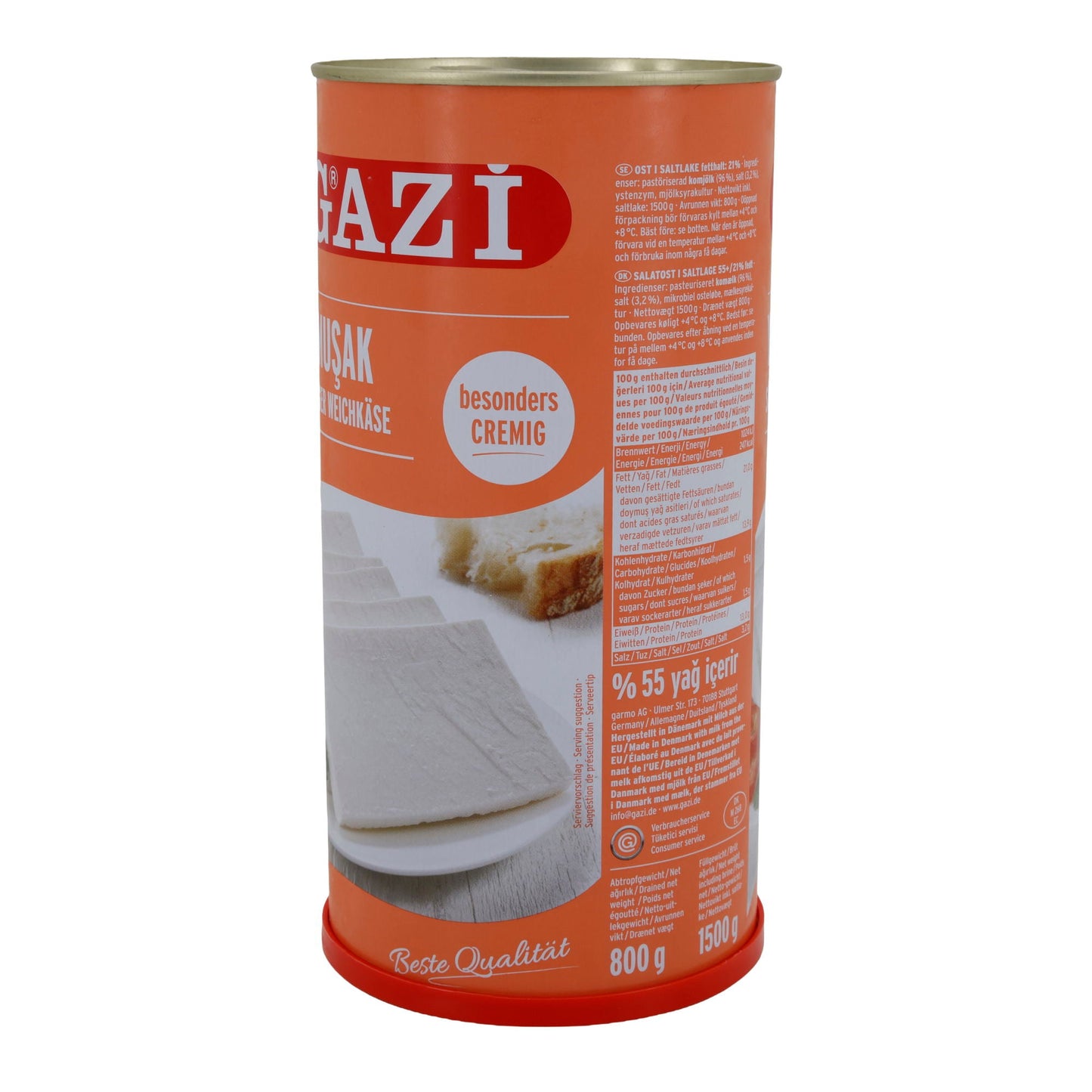 Weichkäse Gazi Yumuşak Cremiger Weichkäse | Besonders cremig | 55 % Fett i. Tr. | 1500 g GAZI