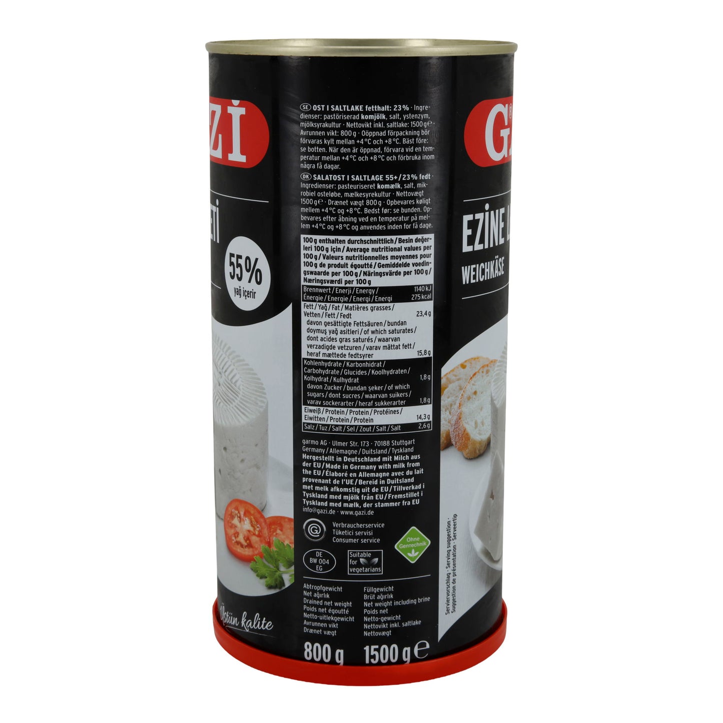 Weichkäse Gazi Ezine Lezzeti | Weißkäse in Salzlake | 55 % Fett i. Tr., Intensiv-aromatisch | 1500 g