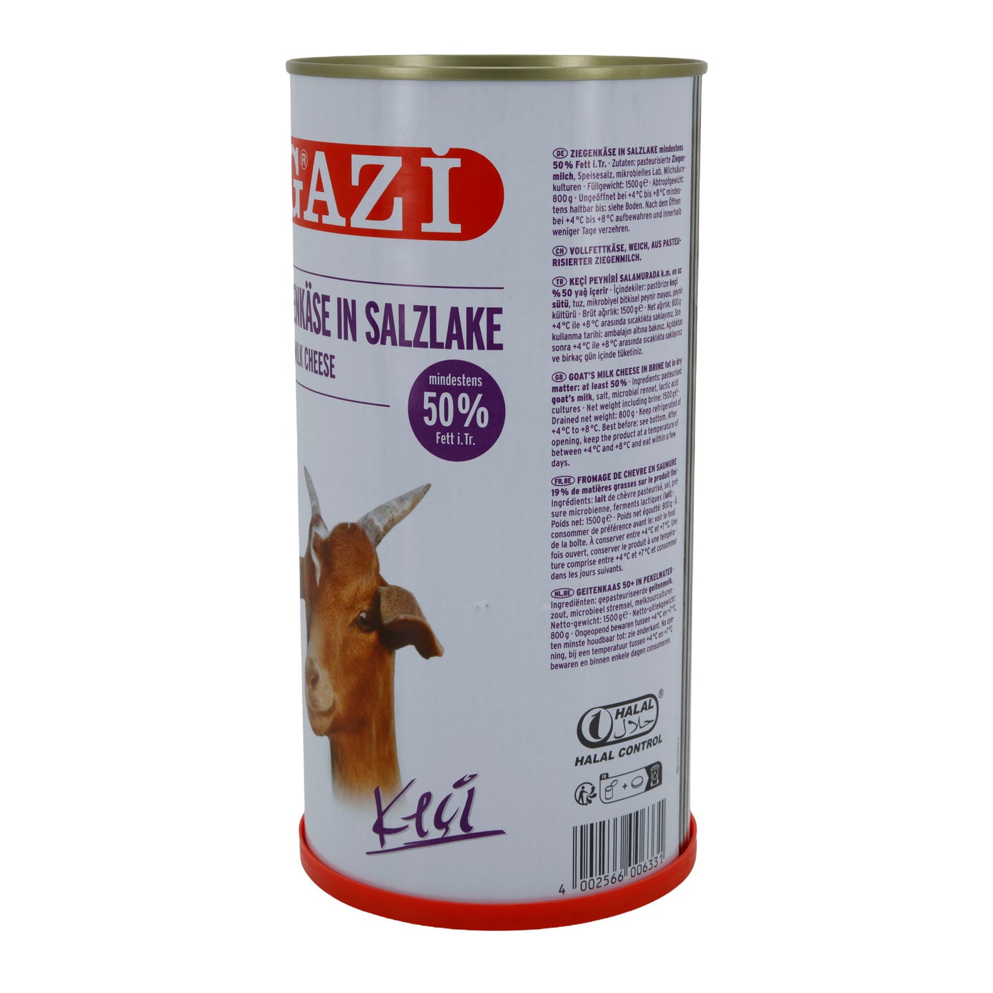 Ziegenkäse Gazi Ziegenkäse in Salzlake | Vollfett | Weichkäse mit intensivem Aroma | 1500 g