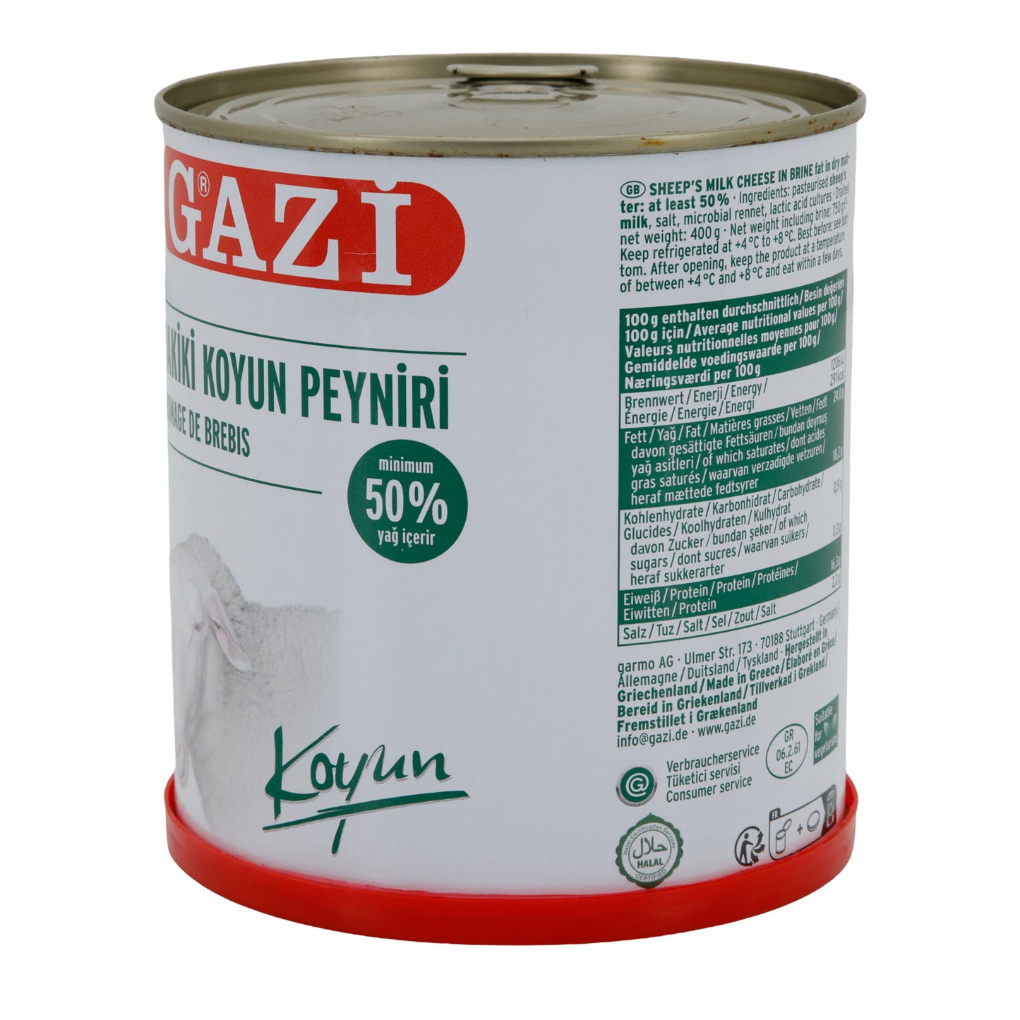 Schafskäse GAZİ | Schafskäse in Salzlake | 50 % Fett i. Tr. | 750 g Dose