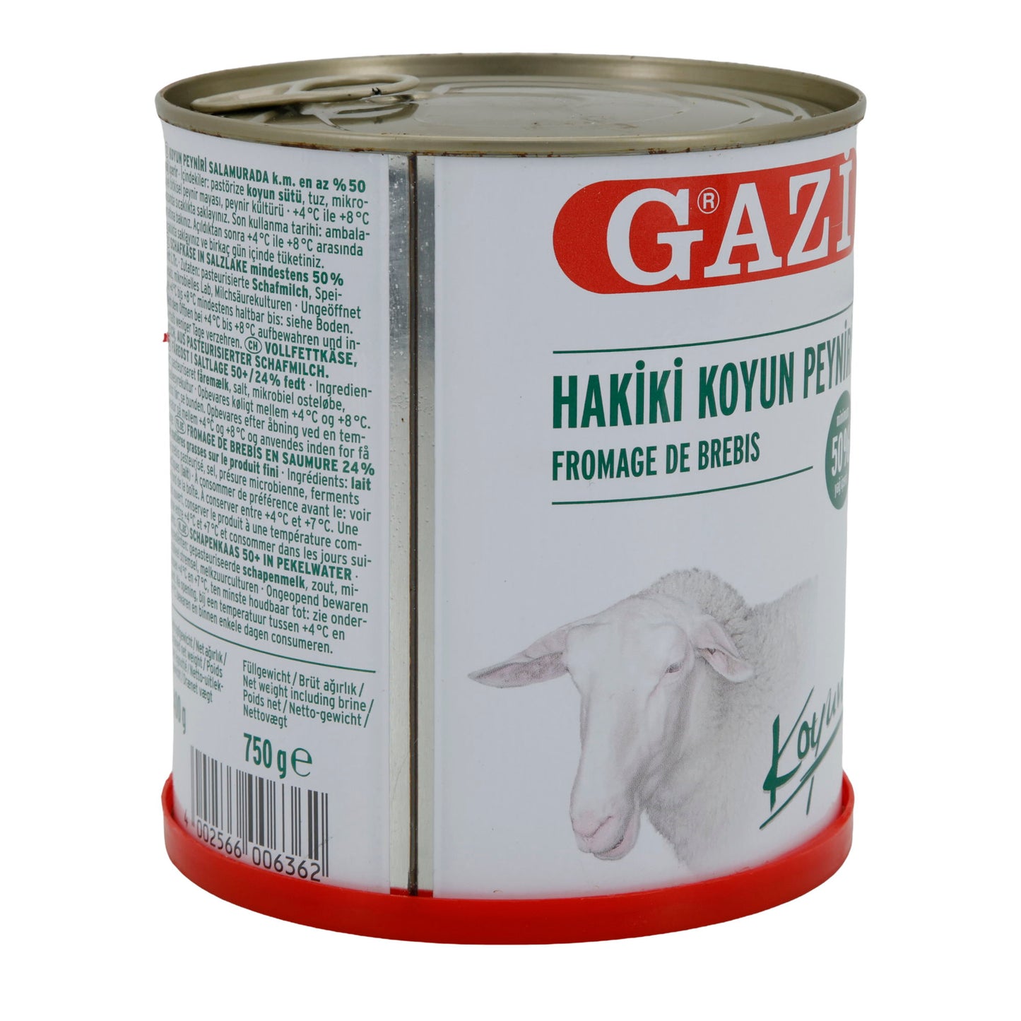 Schafskäse GAZİ | Schafskäse in Salzlake | 50 % Fett i. Tr. | 750 g Dose