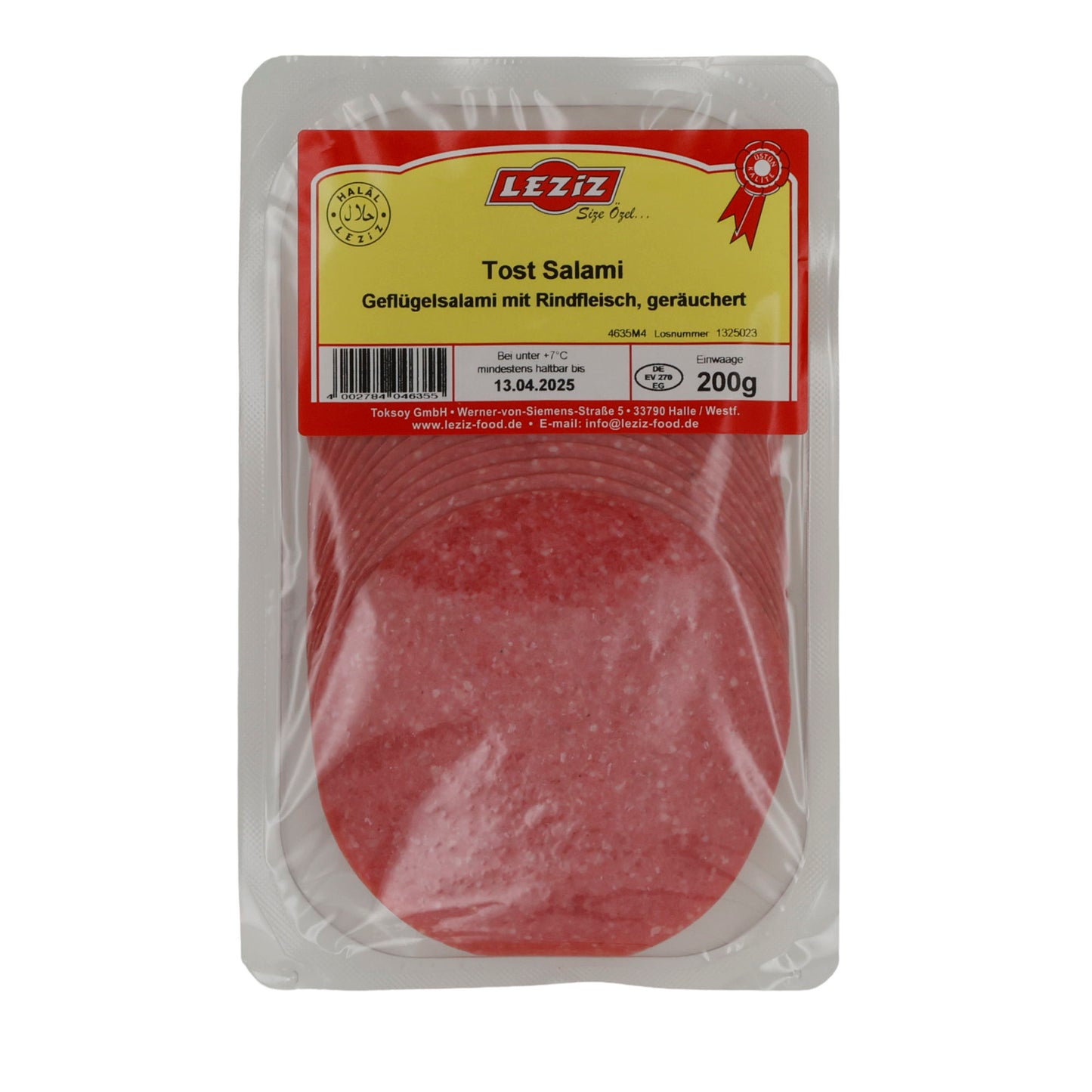 Salami Leziz | Tost | Épicé, fumé, avec viande de bœuf | 200g
