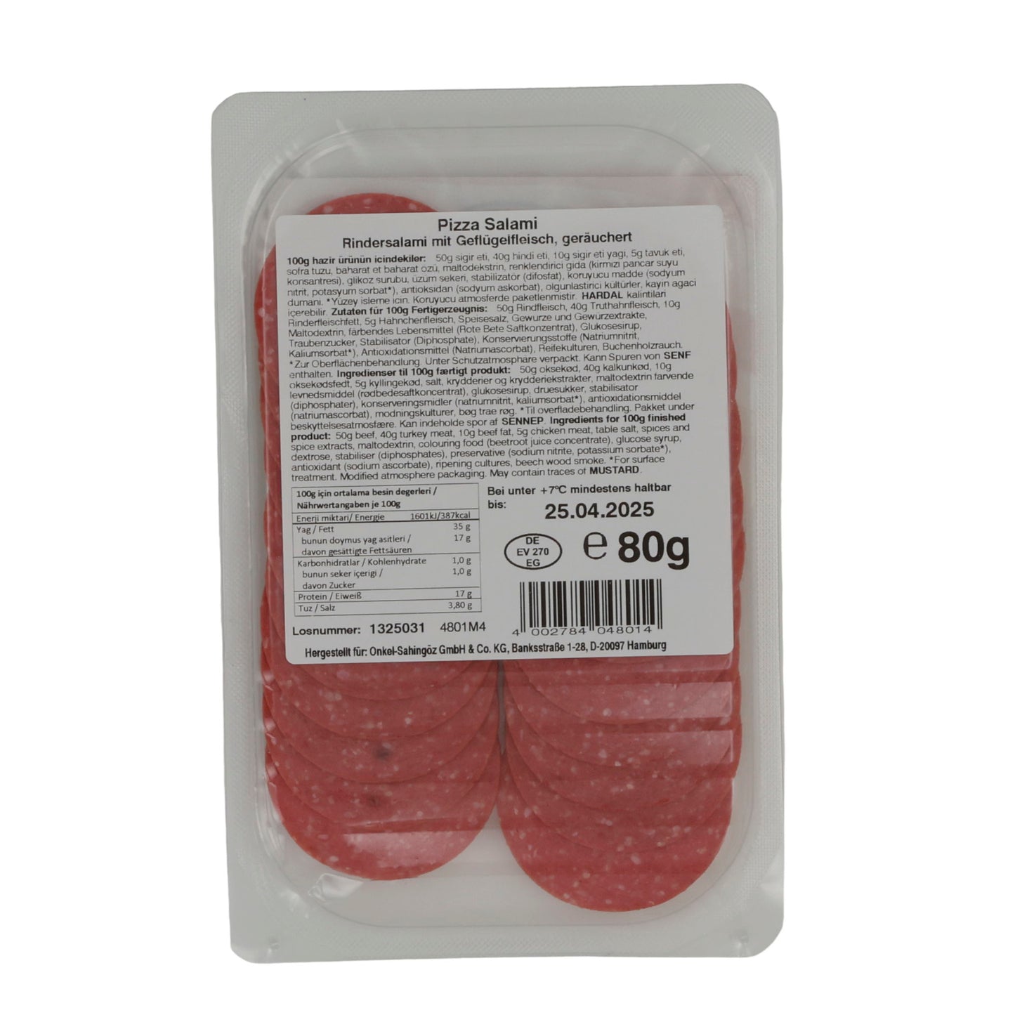 Pizza-Salami Onkel Şahingöz | Halal, Manzo | 80g