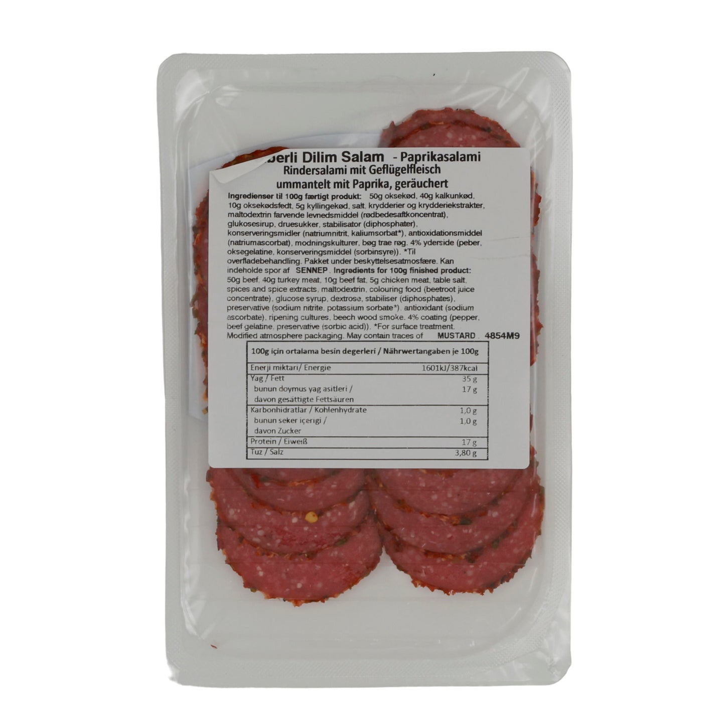 Dilim Salam Onkel Sahingöz | Salame Paprika Halal | Con Manzo e Pollame | 80 g