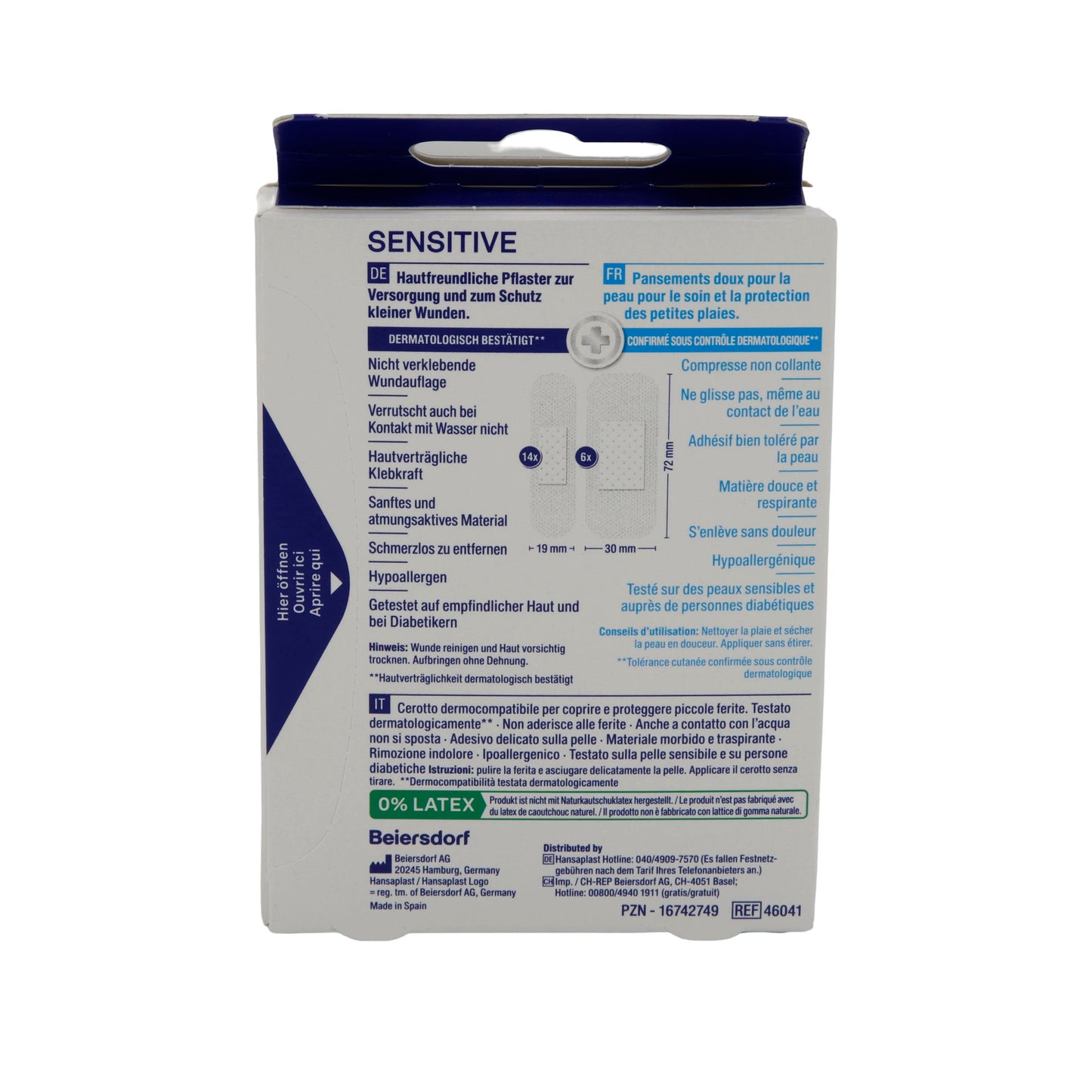 Hansaplast Sensitive Plasters | Plasters | 20 Strips