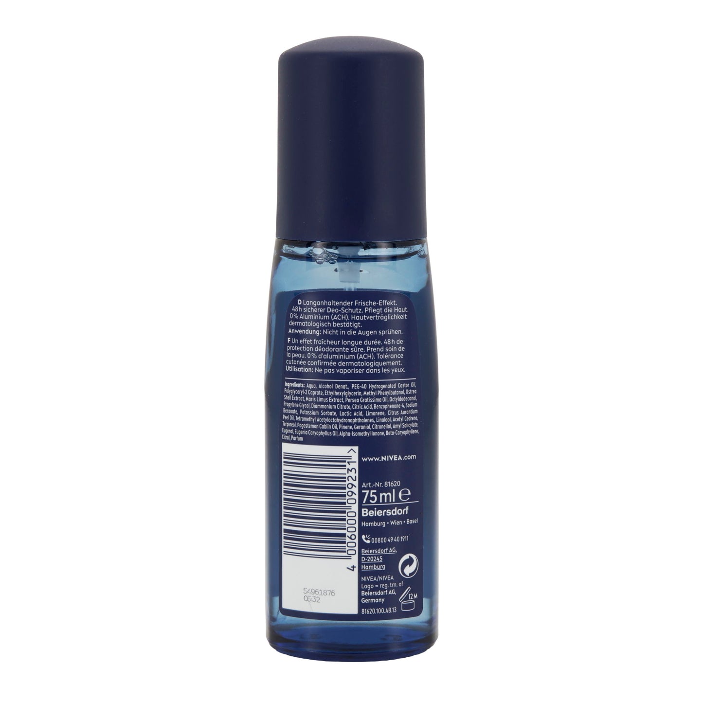 NIVEA MEN Fresh Active Deo Roll-On 75 ml – 48h Schutz ohne Aluminium